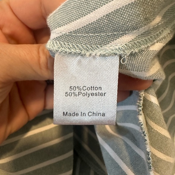 Tuckernuck Celadon Green Stripe Meryl Shirt Dress Size Small Flare - Picture 8 of 8